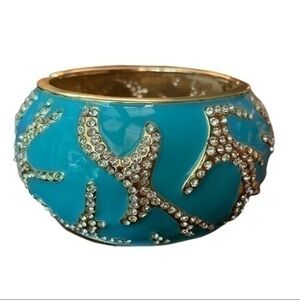 Gorgeous Blue/Rhinestone/Gold Enamel bracelet